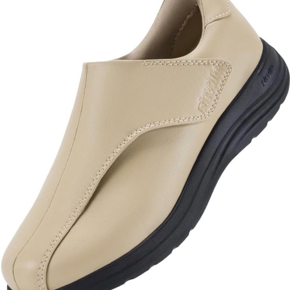 FitVille Diabetic Shoes for Women Slip On Classic Oxford Shoes Adjustable Strap
